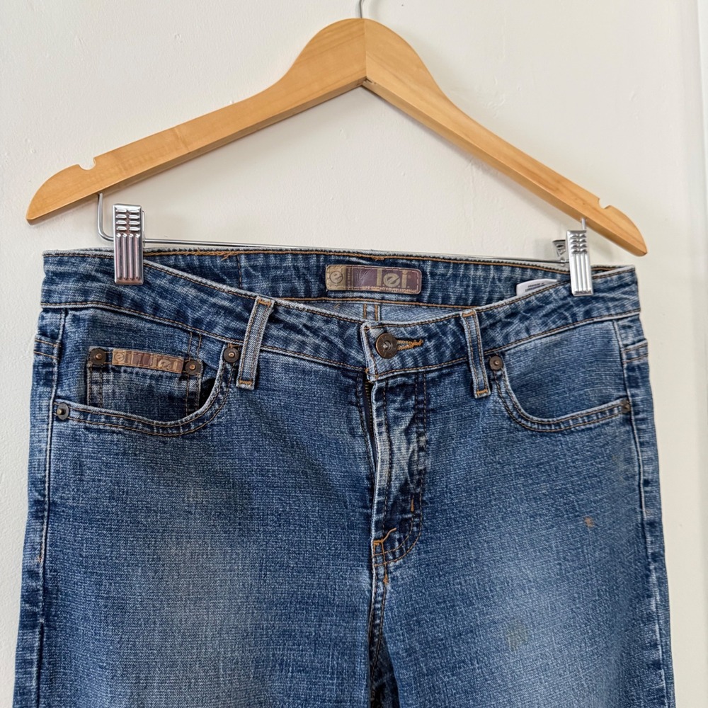 LEI Jeans Flare Leg Y2K Low Rise Vintage Denim Medium Wash Blue Size 11 - Picture 4 of 6